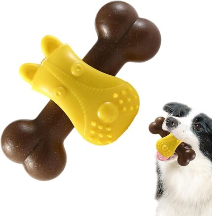 Interactive Chewy Dog Bone Toy for Teeth Cleaning
