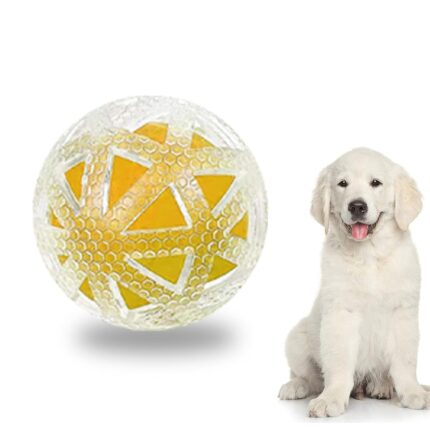 Dog Squeaky Rubber Ball Toys | Transparent Snake Ball for Teeth Cleaning Training (Pack of 1)