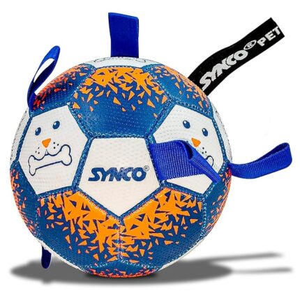 Dog Printed Football Blue with Holding Loops
